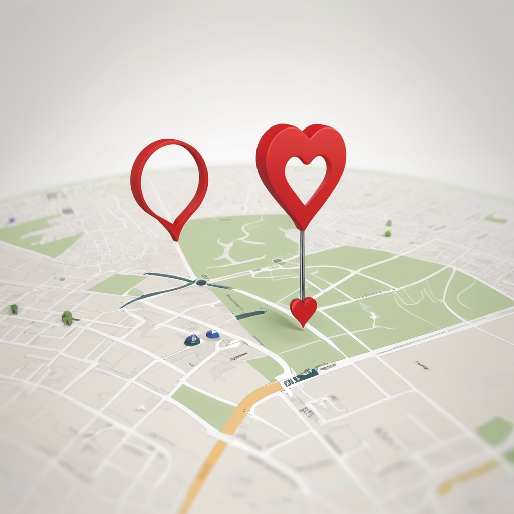 Map with Heart Marker